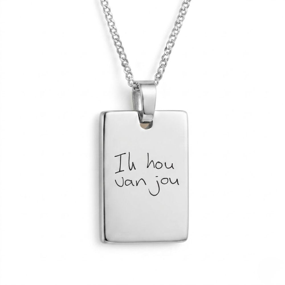 Handgeschreven Ketting – Vierkante Vorm