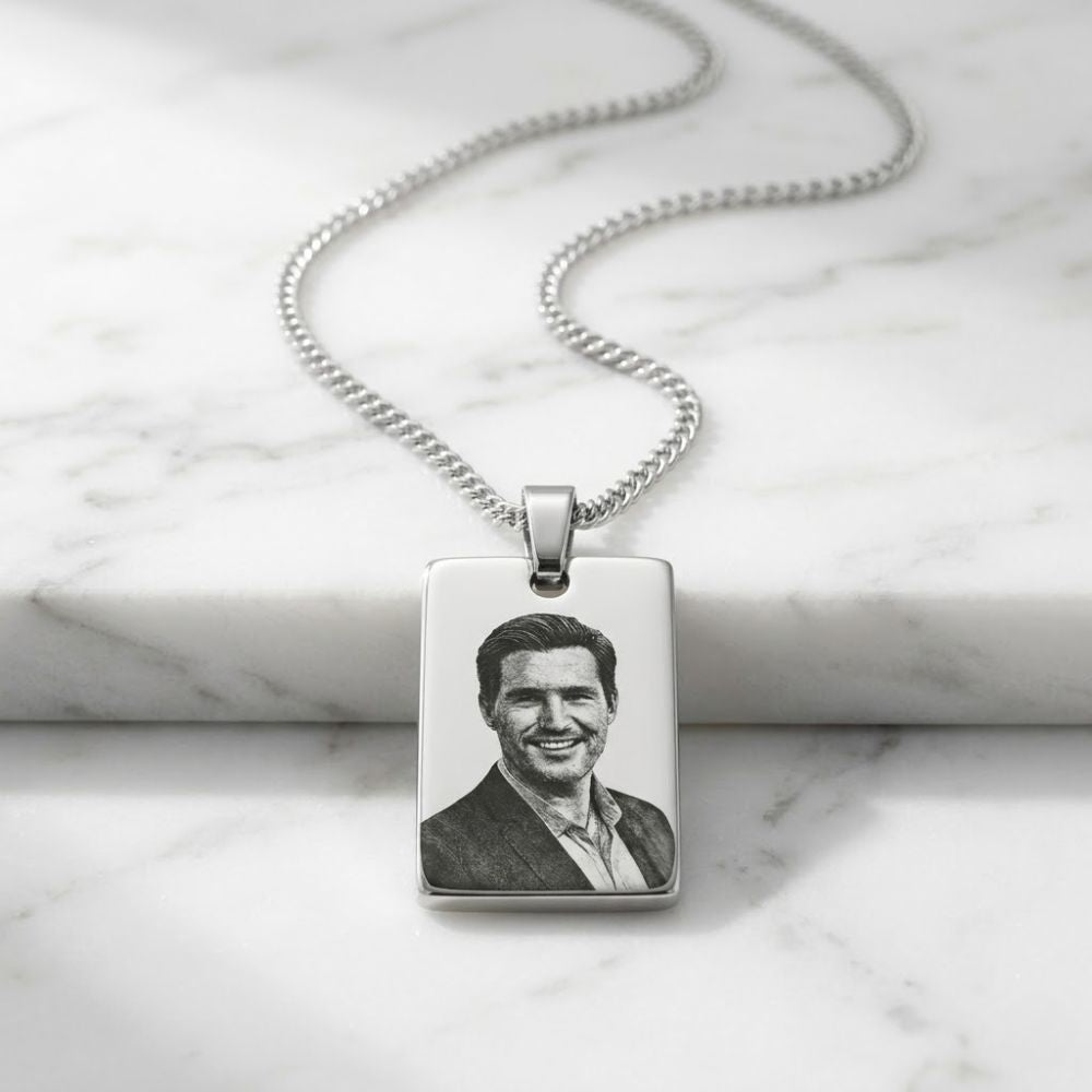 Gepersonaliseerde Fotoketting – Vierkante Hanger