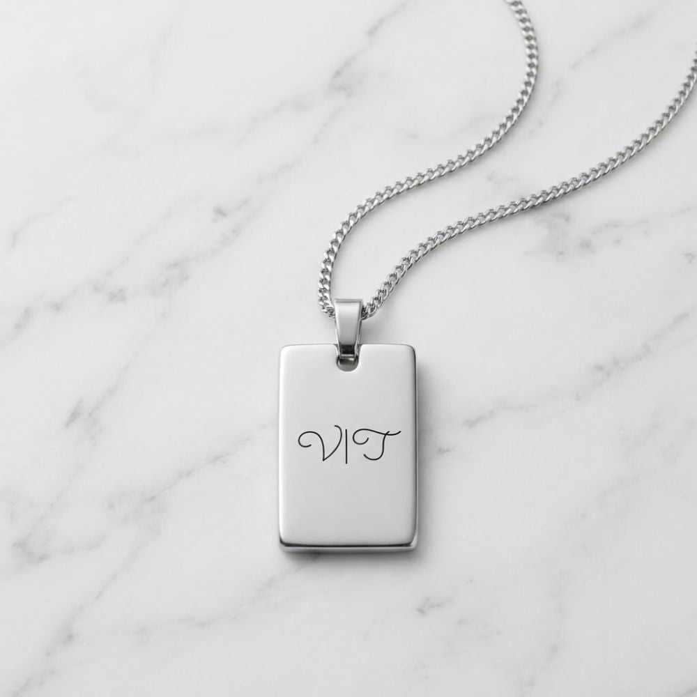 Gepersonaliseerde Tekstketting – Vierkante Hanger