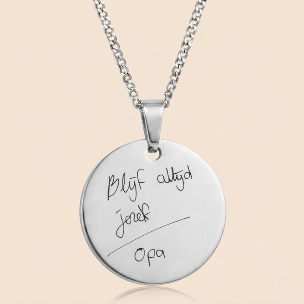 Handgeschreven Ketting – Muntvorm