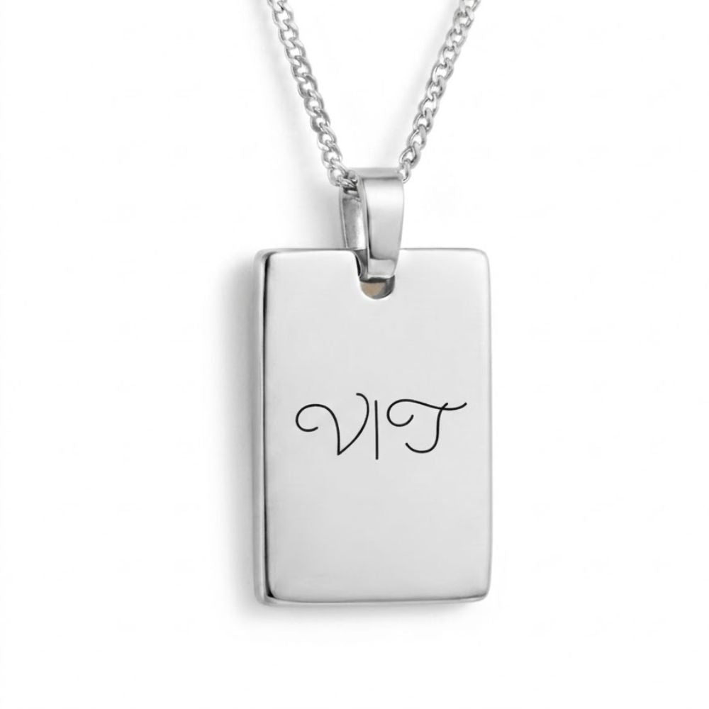 Gepersonaliseerde Tekstketting – Vierkante Hanger 