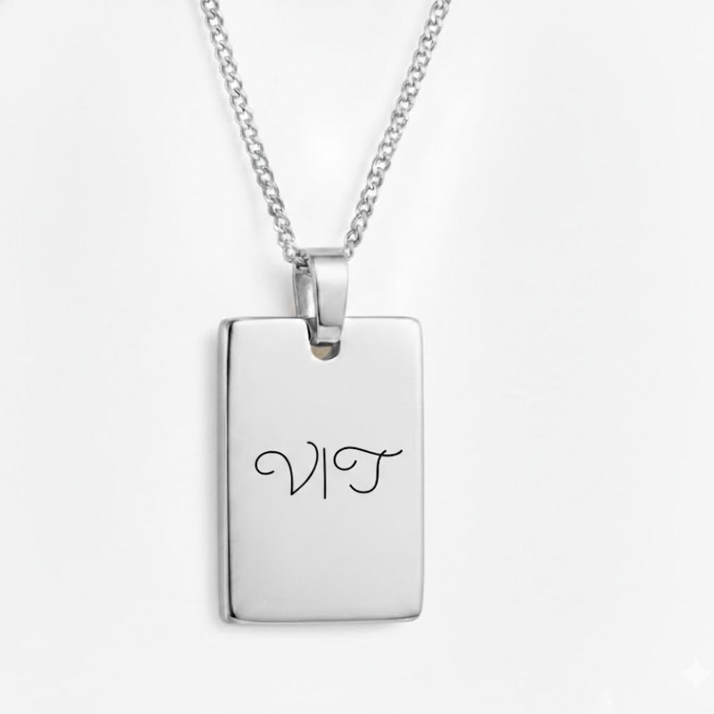 Gepersonaliseerde Tekstketting – Vierkante Hanger 